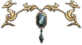 Golden jewelry adorned with a blue gemstone