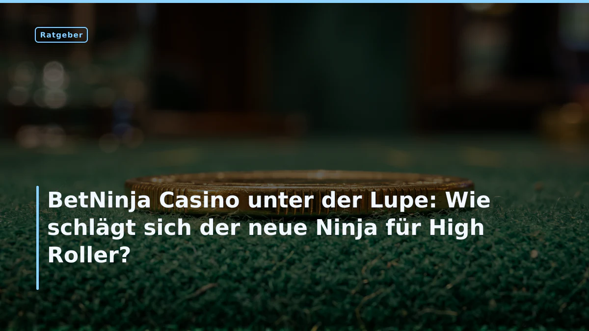 BetNinja Casino unter der Lupe: Wie schlägt sich der neue Ninja für High Roller?