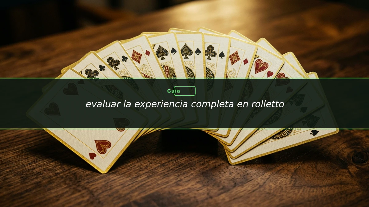 evaluar la experiencia completa en rolletto