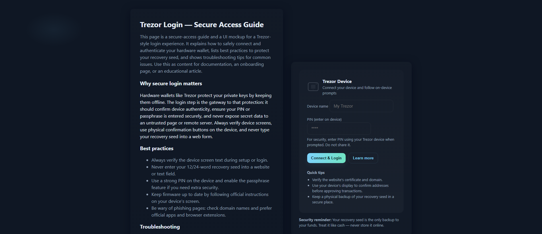 Stored capture of logn-trezr-en-suite.pages.dev