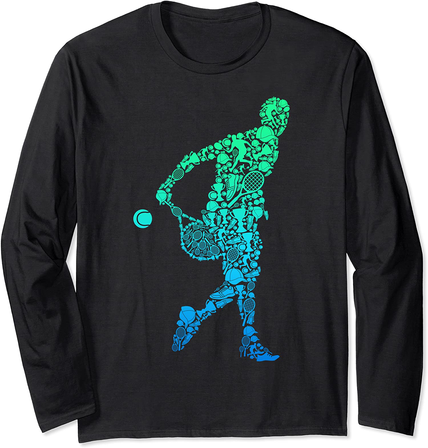Tennis Player Sport Tennis Racket Gift Long Sleeve T-Shirt