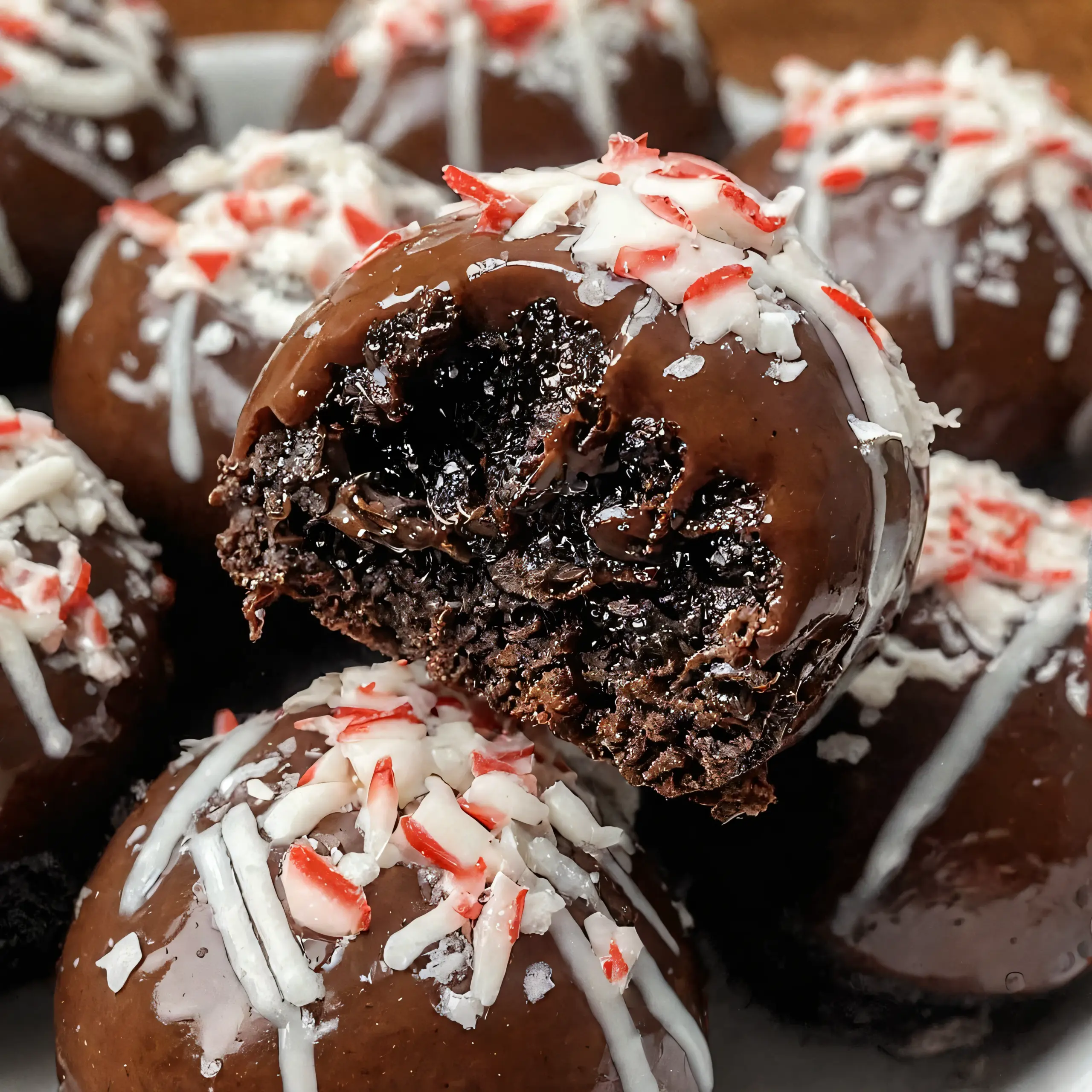 Schokoladen-Pfefferminz-Brownie-Bällchen