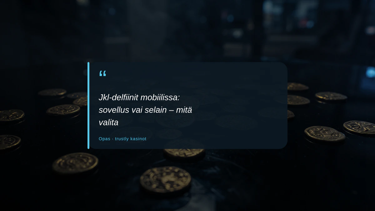 Jkl-delfiinit mobiilissa: sovellus vai selain – mitä valita