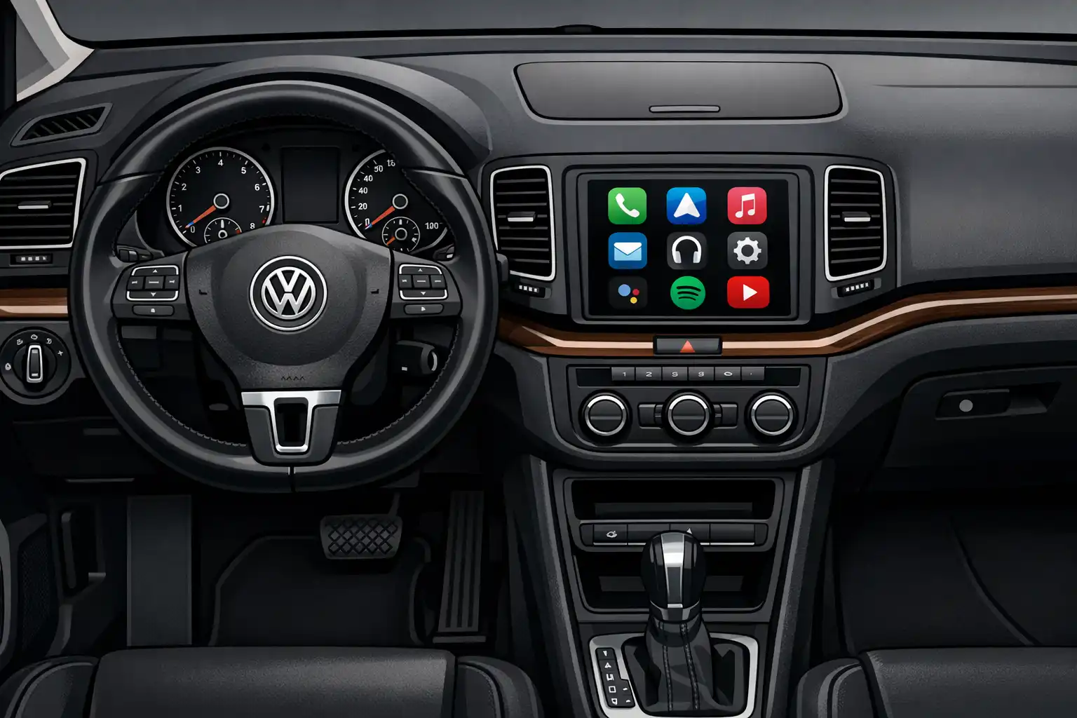 Intérieur Volkswagen Sharan 2012 avec autoradio d'origine