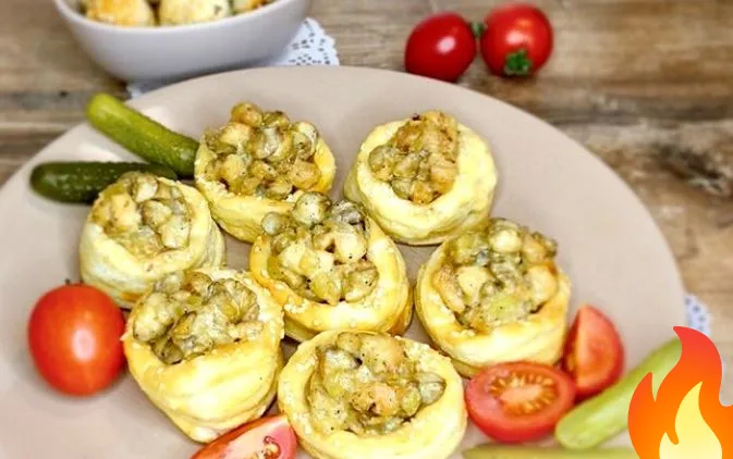 Постер Волованы с курицей и грибами