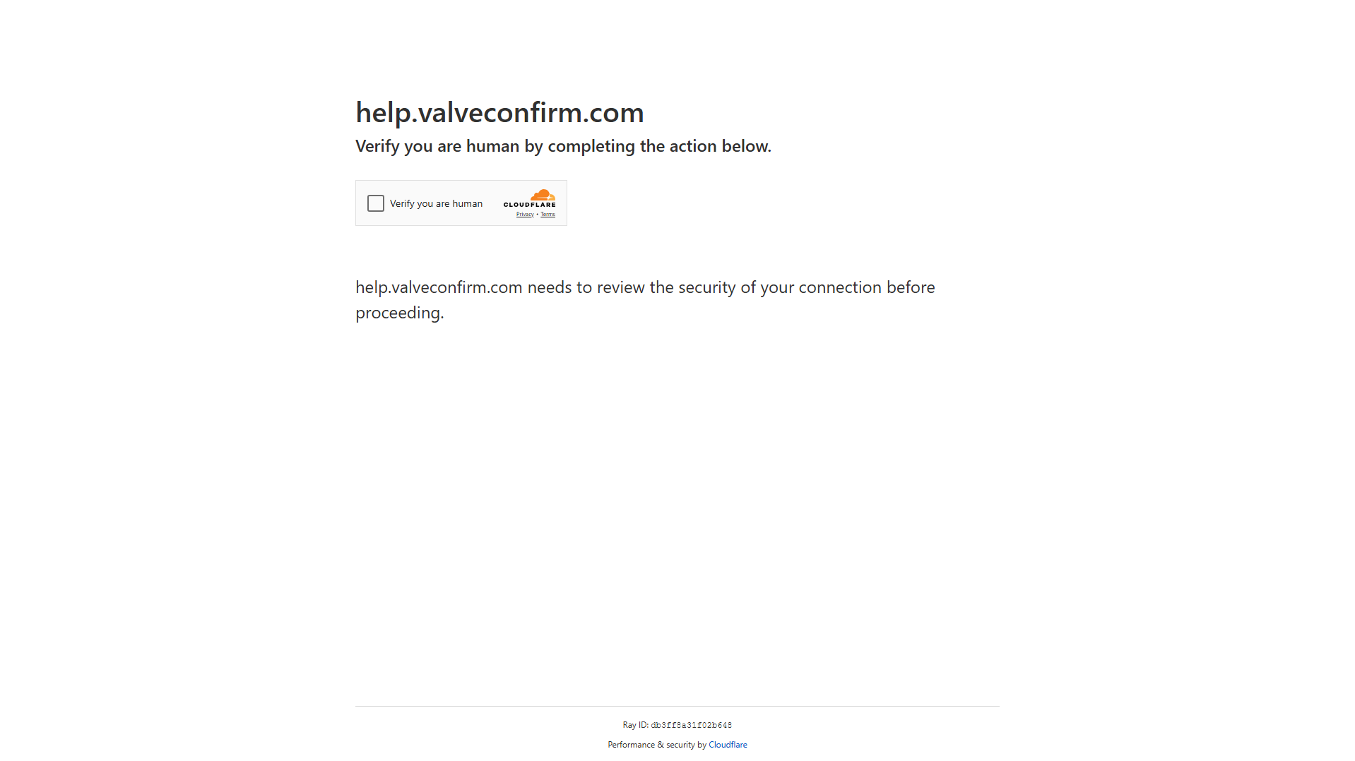 Screenshot of help.valveconfirm.com