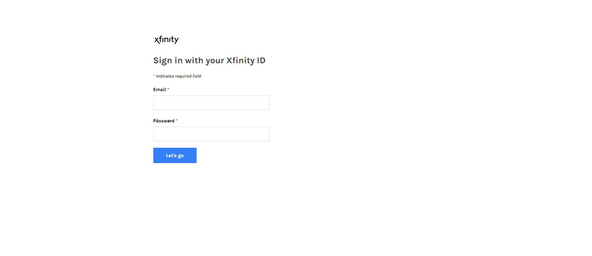 Forensic screenshot of xfinityajsj-pao.weebly.com showing the phishing page layout