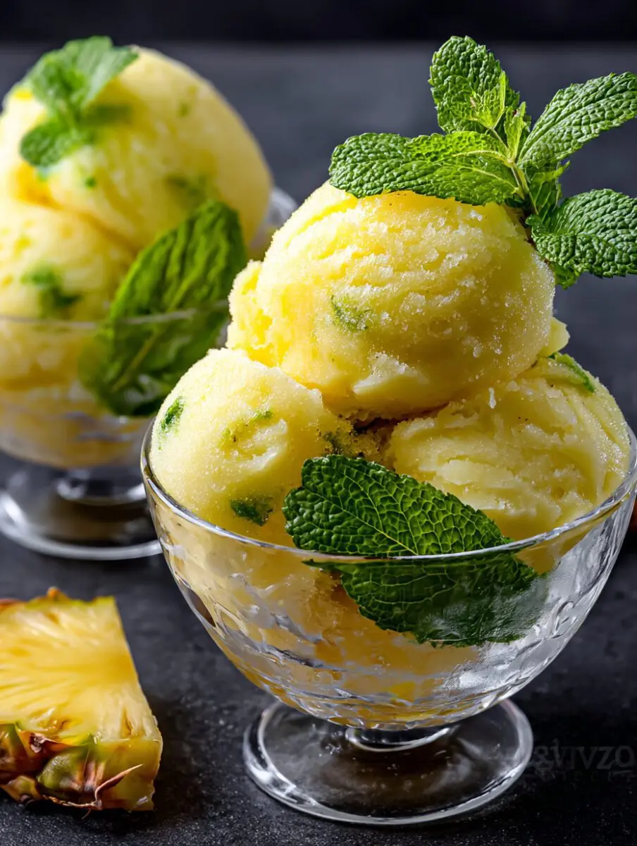 How to Make Pineapple Mint Frozen Sorbet