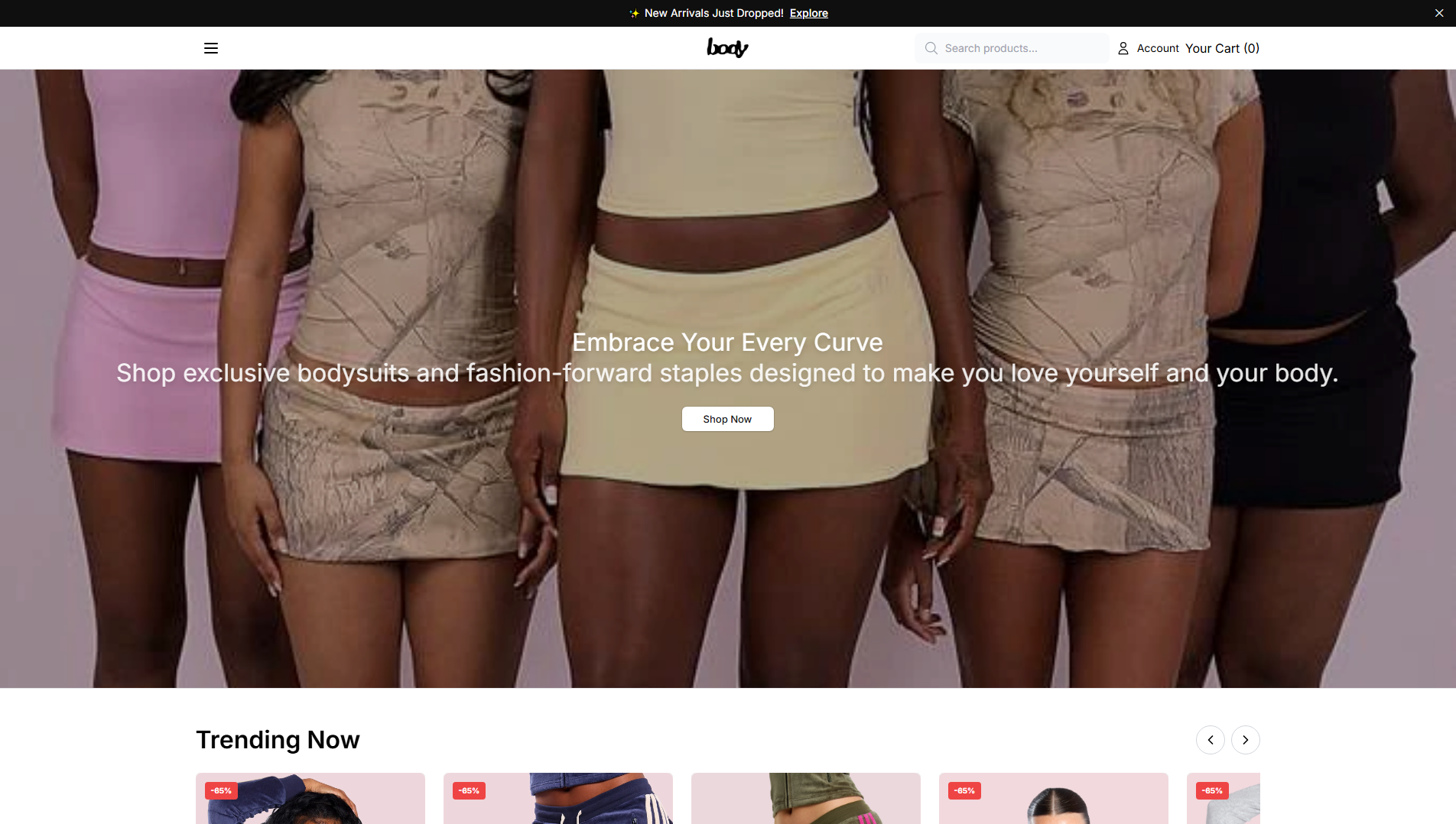 Stored capture of bodybyraventracystore.shop