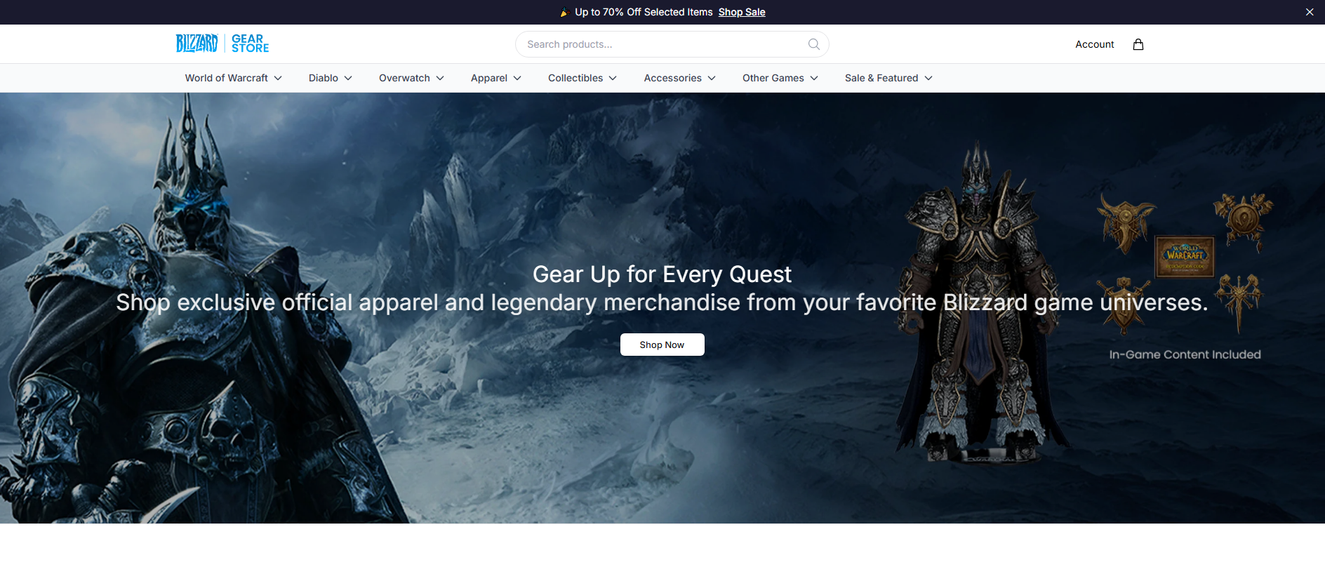 Stored capture of blizzardgearapparel.shop