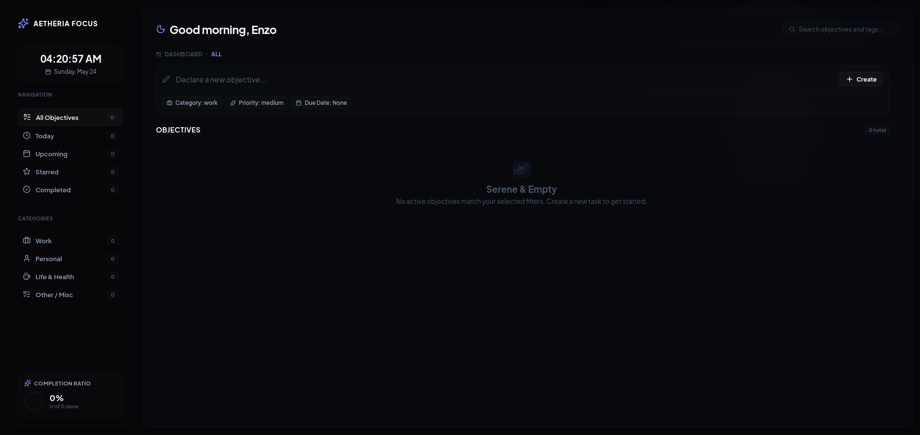 Aetheria Task Dashboard