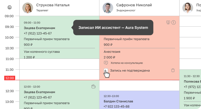 Скриншот интерфейса записи в SQNS