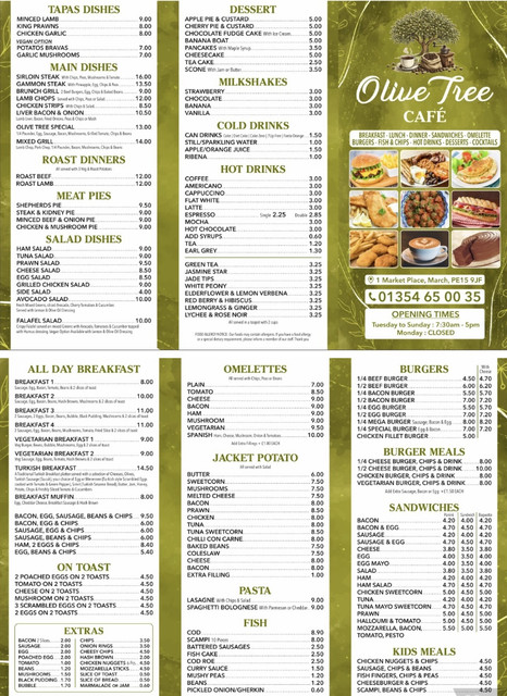 Olive Tree Café Menu