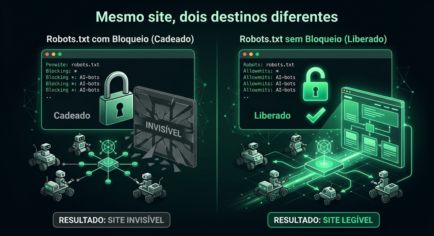 Mesmo site, dois destinos diferentes