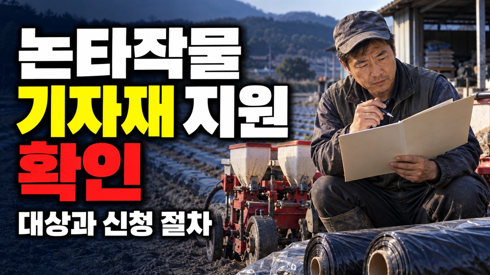 3월 말이 지났다면, 상주시 논타작물 기자재 지원 방문 신청 전 할 일 관련 핵심 정보를 상징적으로 보여주는 썸네일 이미지