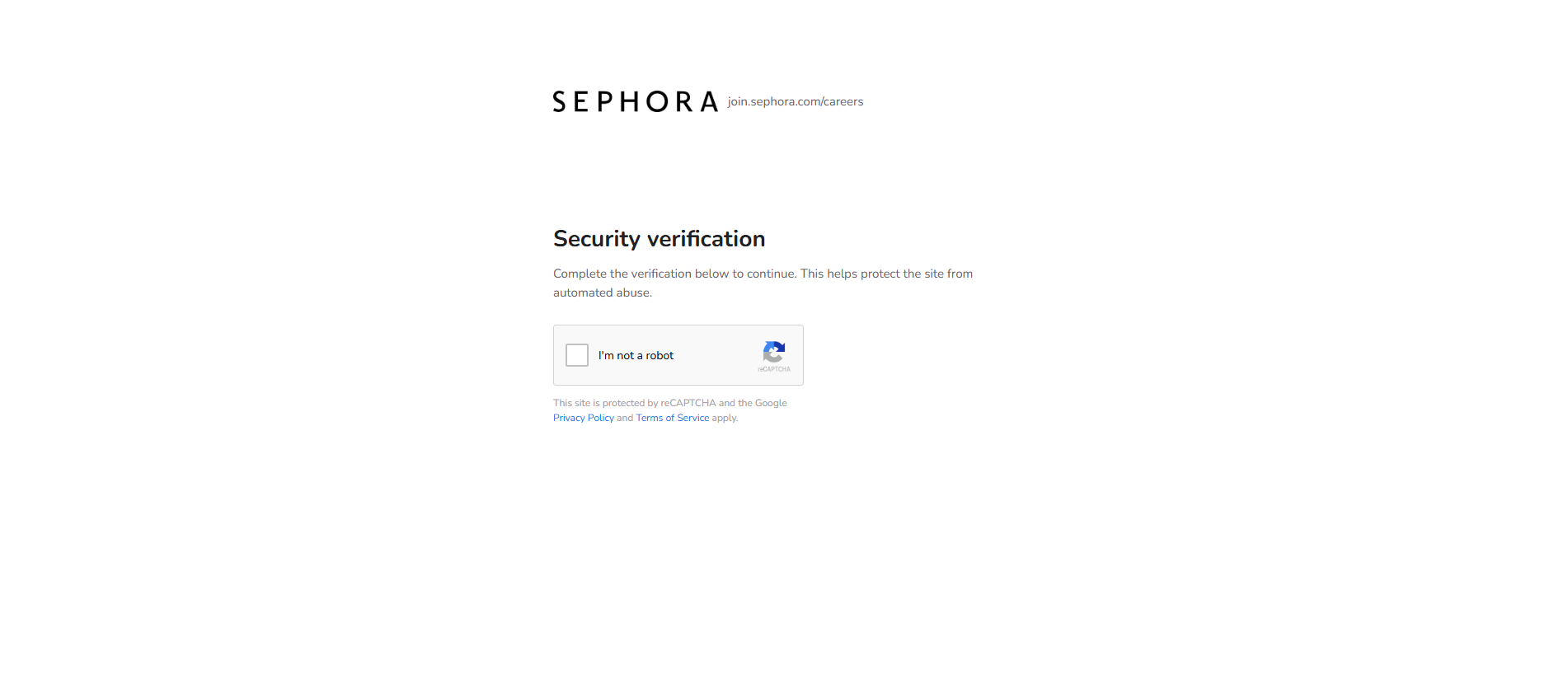 Stored capture of sephora-careers.com