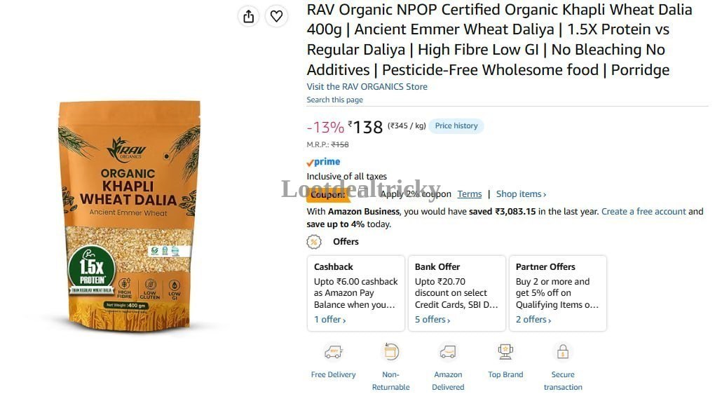 Rav Organic Certified Offer Image