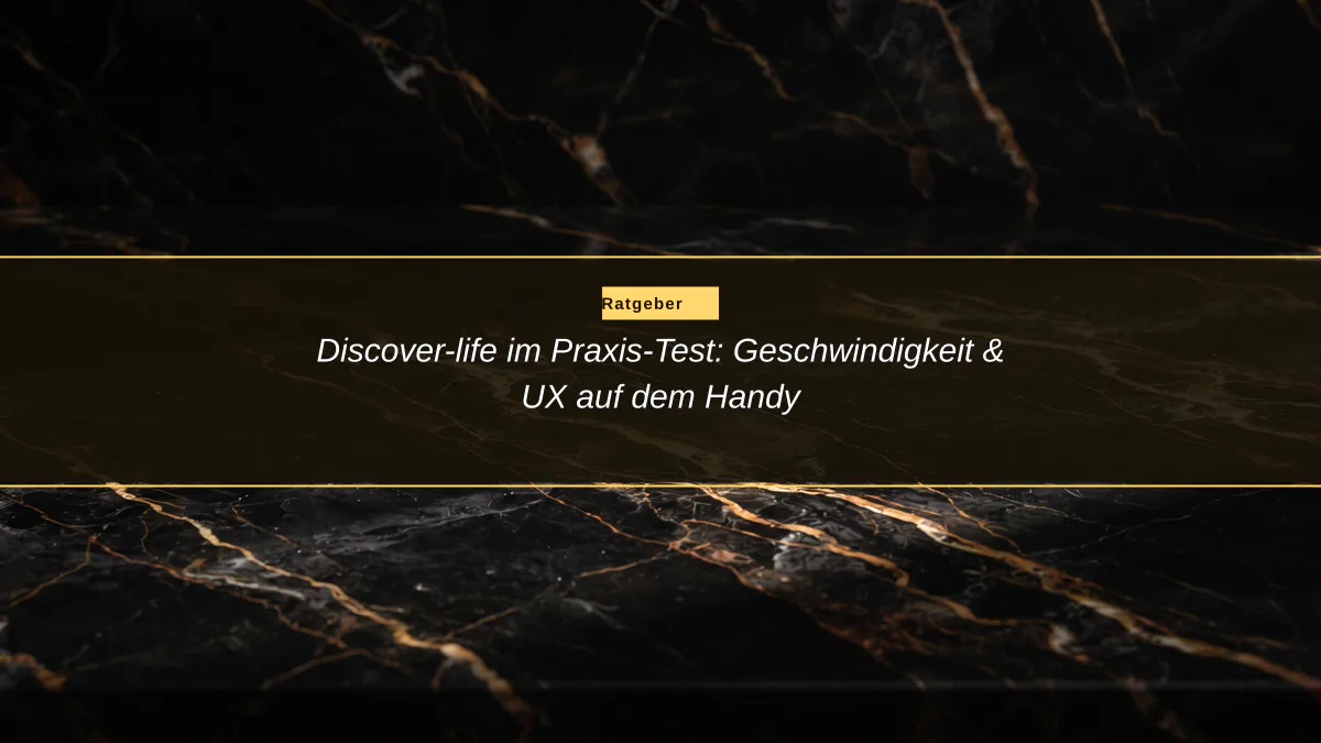 Discover-life im Praxis-Test: Geschwindigkeit & UX auf dem Handy