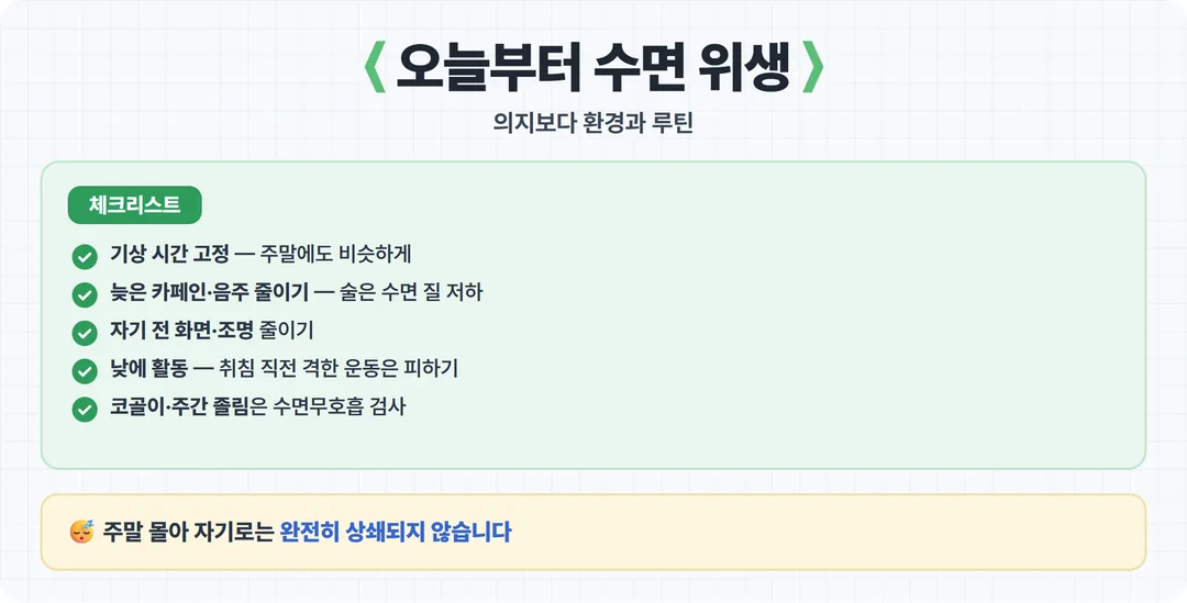 수면 위생 체크리스트 카드