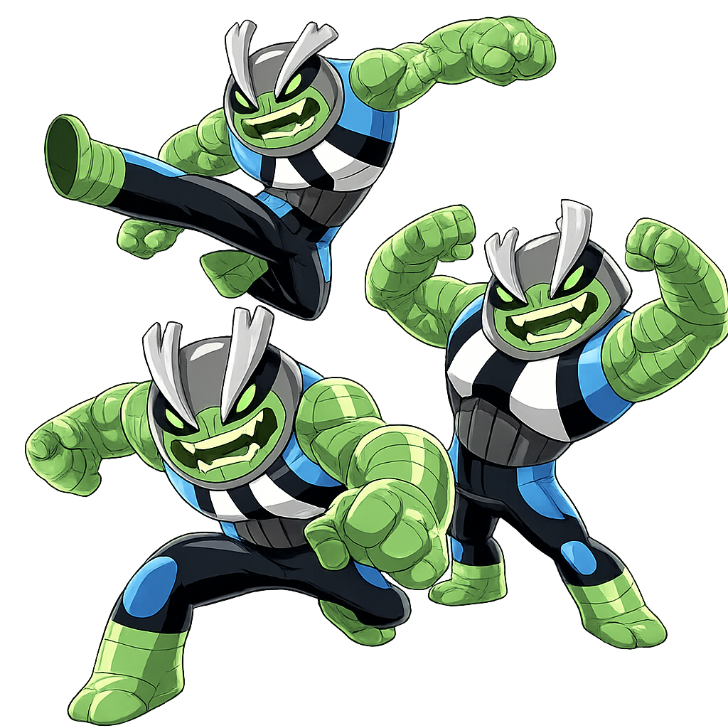 Slapback-clones-in-action-stances.png