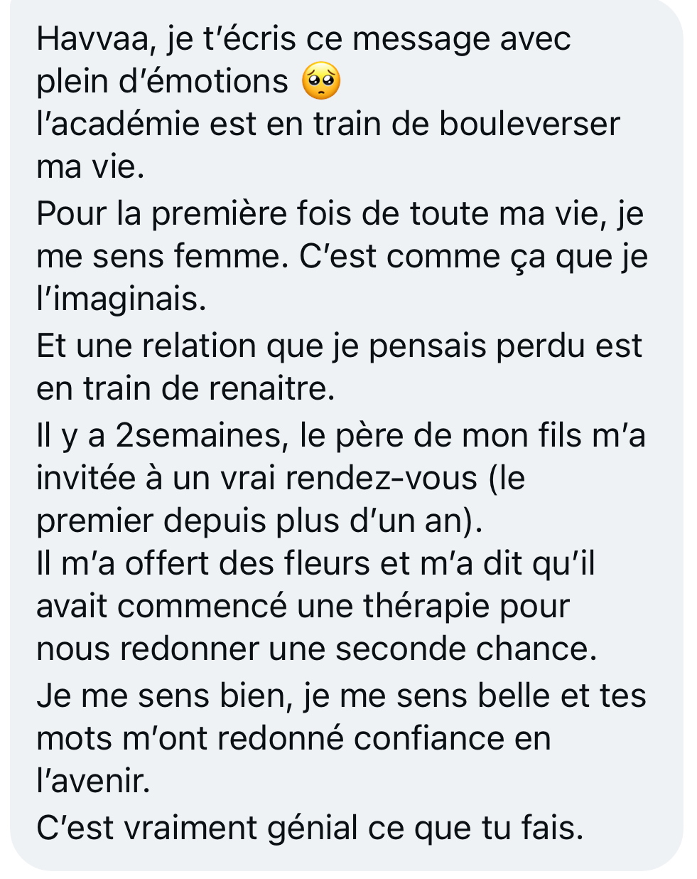À propos 69 Témoignage d'une membre