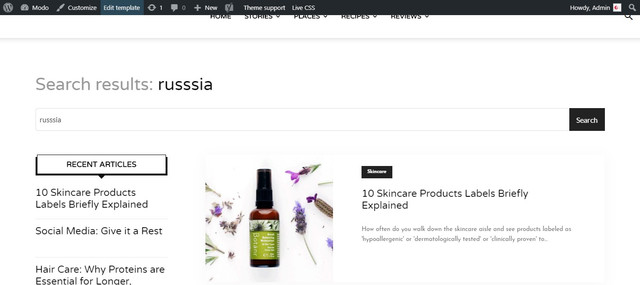Custom Template with same search term