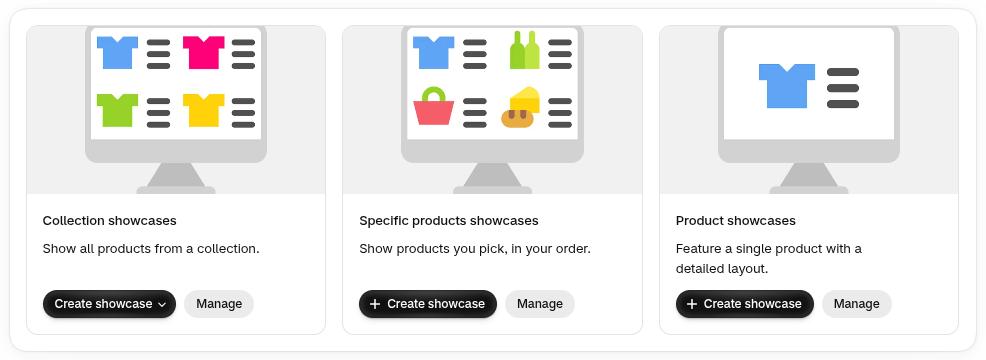 Hura Product Showcase Builder - Collection, Specific products and Product showcase types