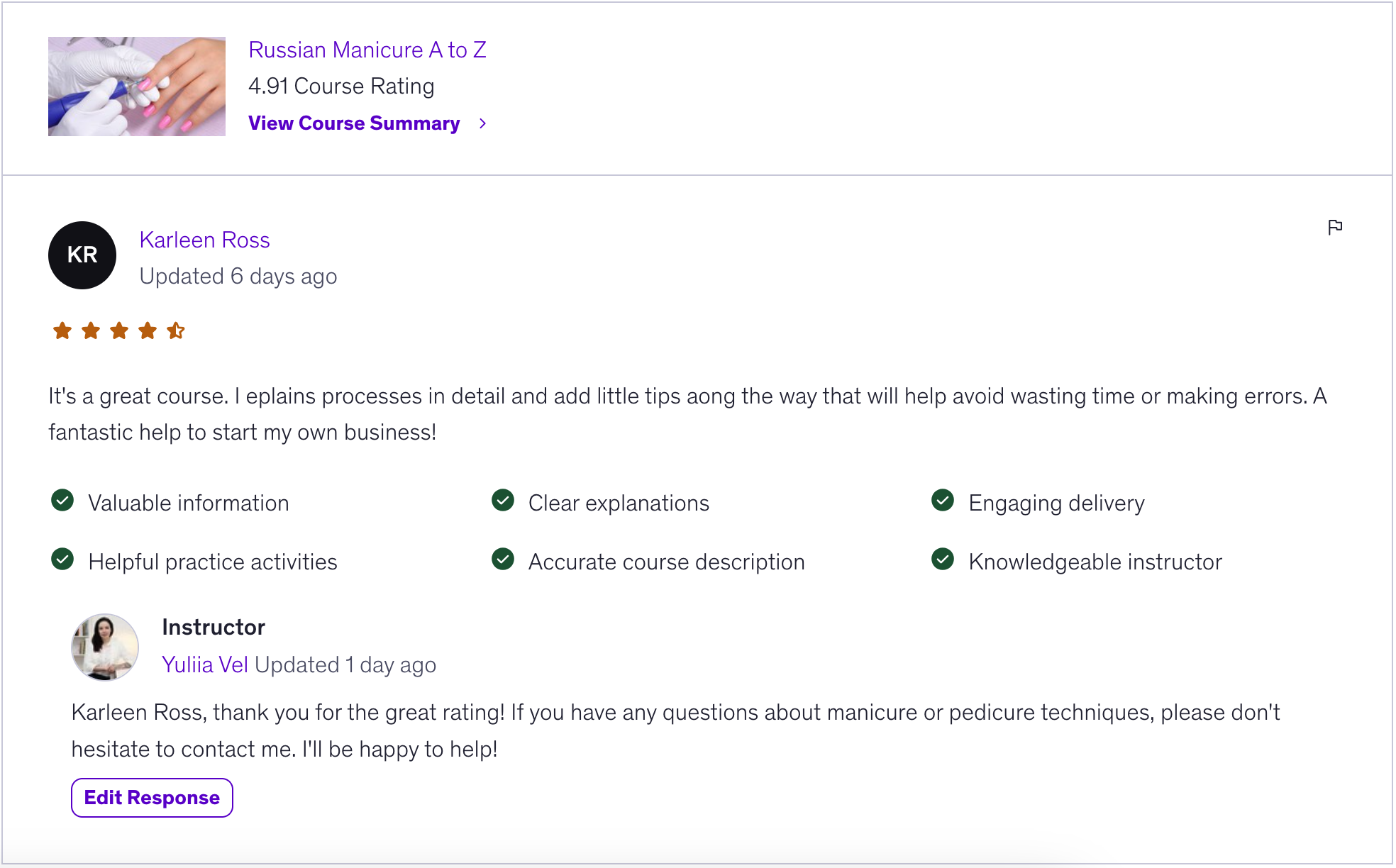 Student review