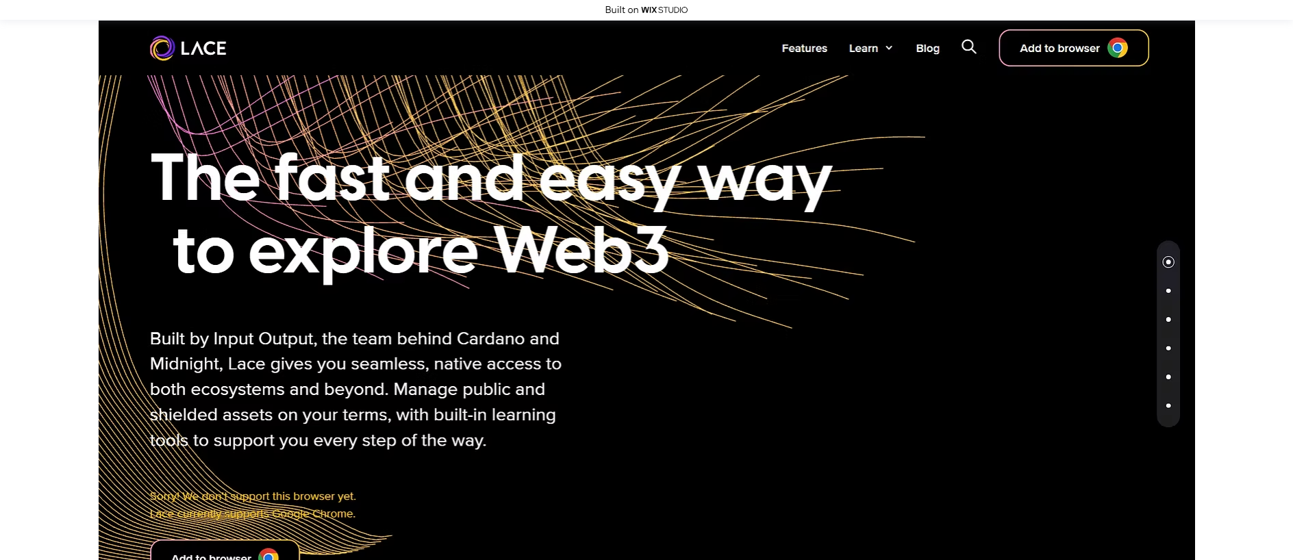 Forensic screenshot of apps-laceapps.wixstudio.com showing the phishing page layout