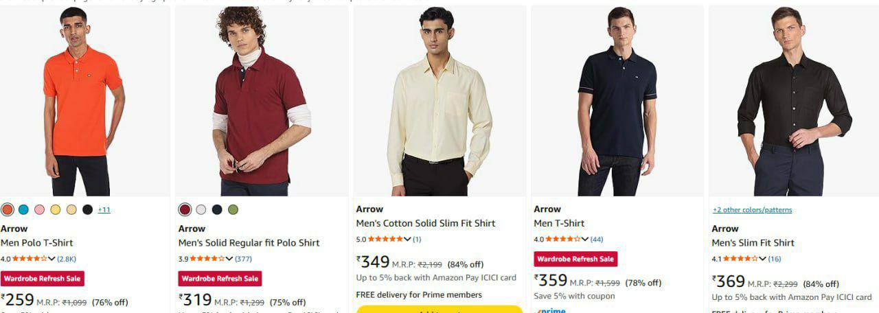 Amazon Loot🔥🔥🔥arrow Clotihng – Huge Discount Get 85% OFF Today