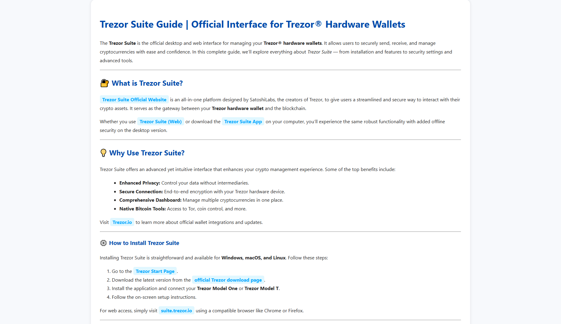 Screenshot of suite--trezorr.pages.dev