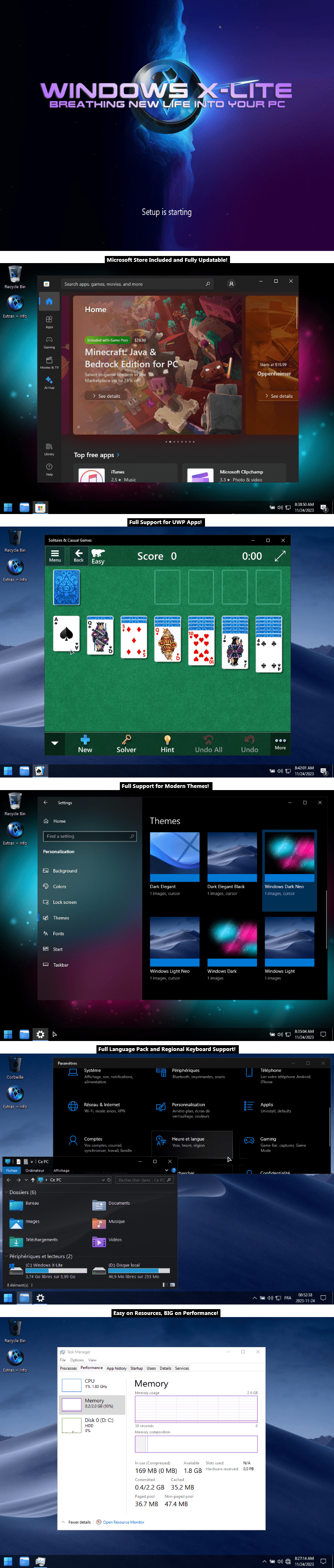 Win 10 Lite: Windows X-Lite 'Micro 10' SE (19045.3757) x86 / x64 5