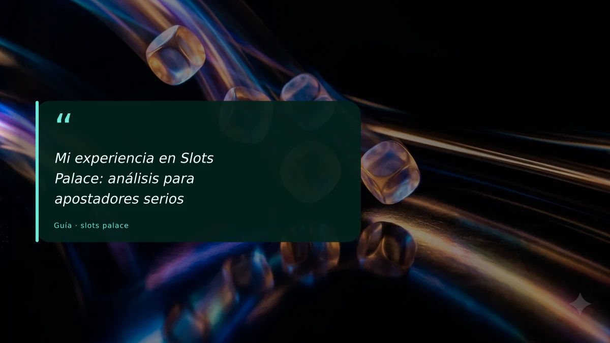 Mi experiencia en Slots Palace: análisis para apostadores serios
