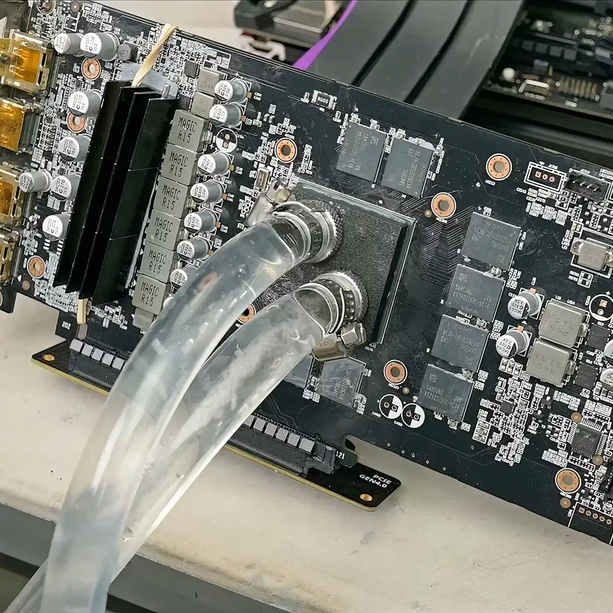 YouTuber Attempts Direct Water Cooling on Graphics Card Chip