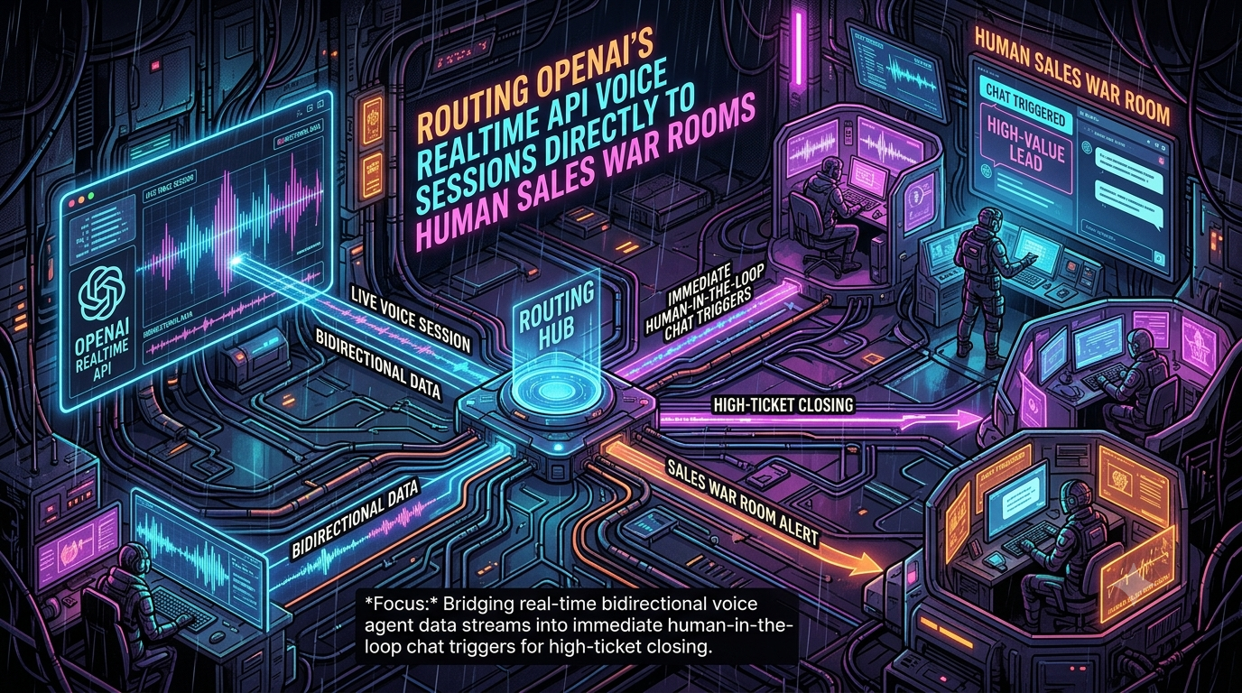 Routing OpenAI’s Realtime API Voice Sessions Directly to Human Sales War Rooms: A High-Ticket HITL Architecture cover image