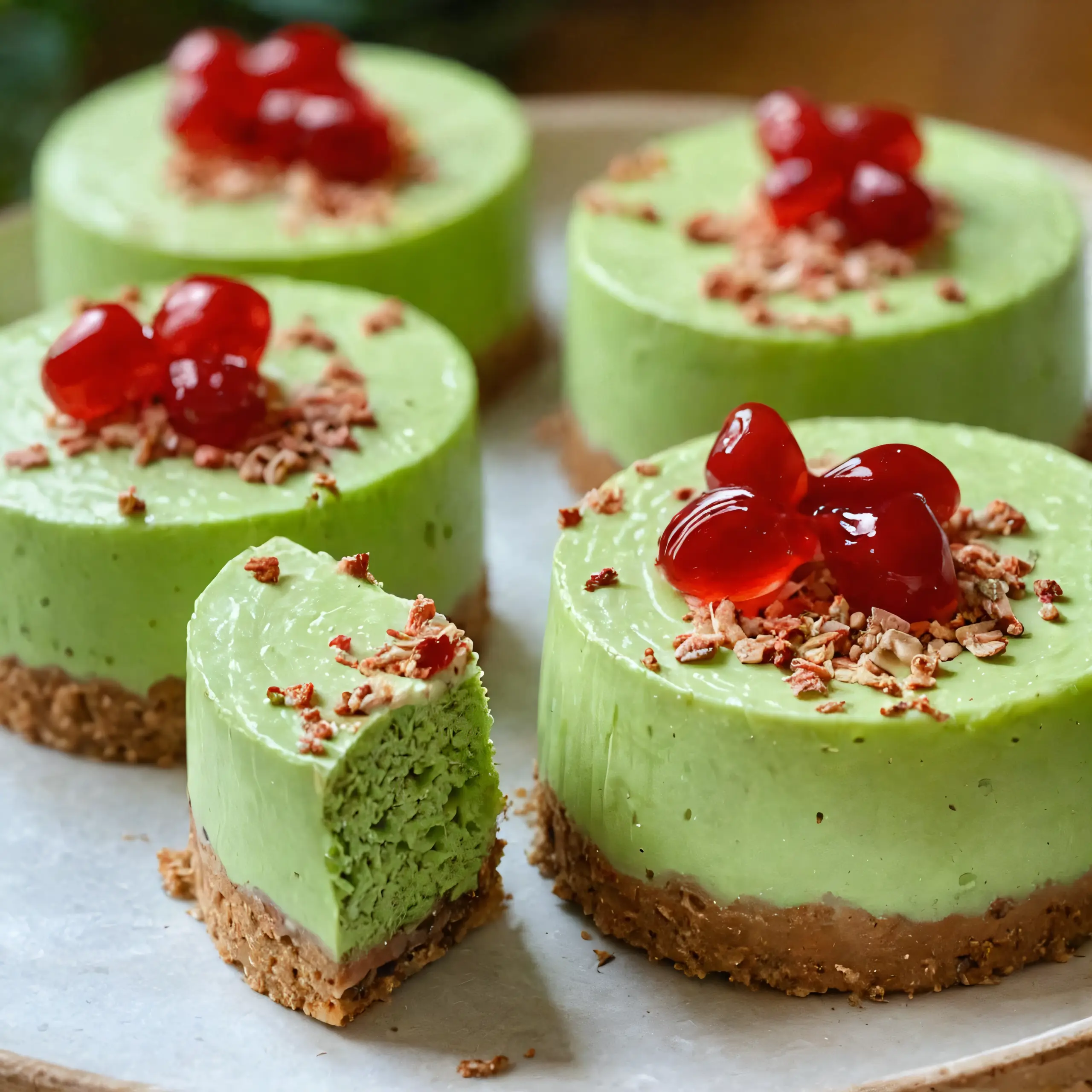 Grinch Mini-Käsekuchen