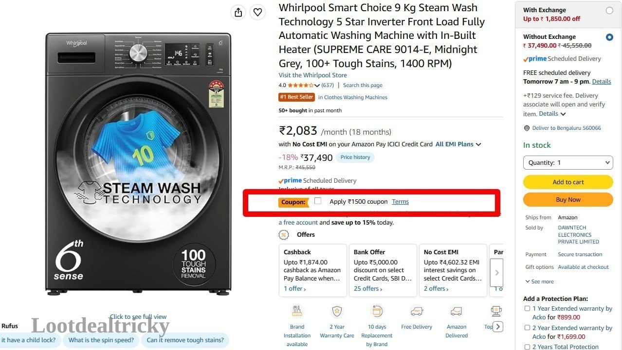 Whirlpool 9 Kg – Just ₹1500 | Lowest Price Deal