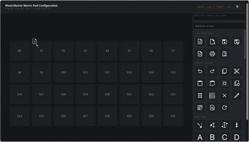 MusicMatrix configurator screenshot
