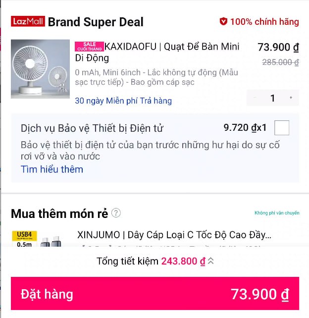 KAXIDAOFU | Quạt Để Bàn Mini Di Động