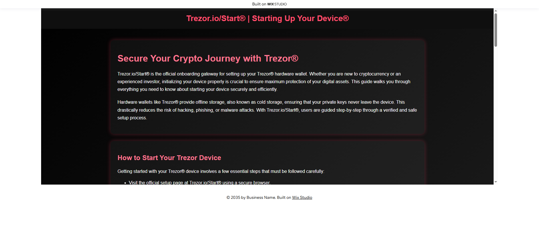 Stored capture of trerzor.wixstudio.com