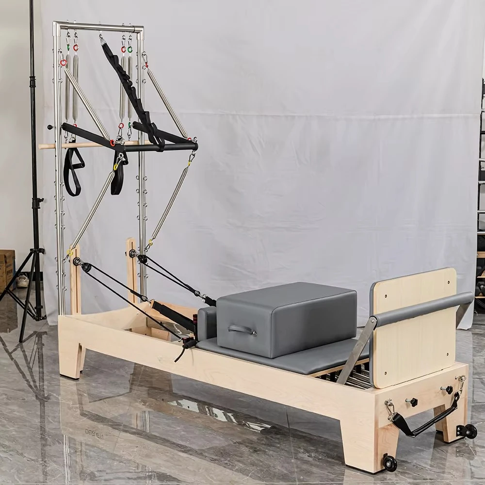 Gym Training Balance Wooden Pilates Reformer Machine Reformers Pilates with Tower Yoga Body Exercise pilates reformer view 2
