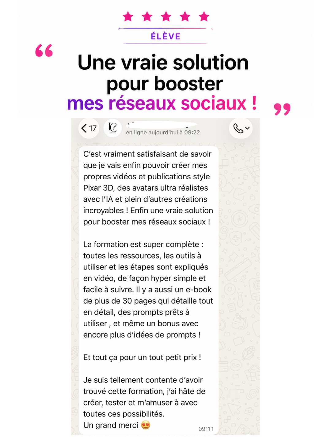 Avis testeuse