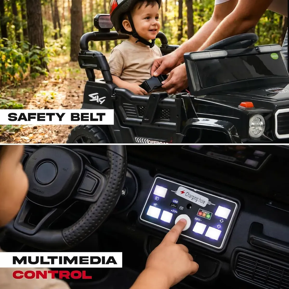 80 E Operated Jeep for Kids with Parental Control | Kids Electric Battery Car with 4x4 Motors, RGB Lights & Music | Rechargeable Electric Ride on Toy Car for Kid 1 to 6 Years photo 12