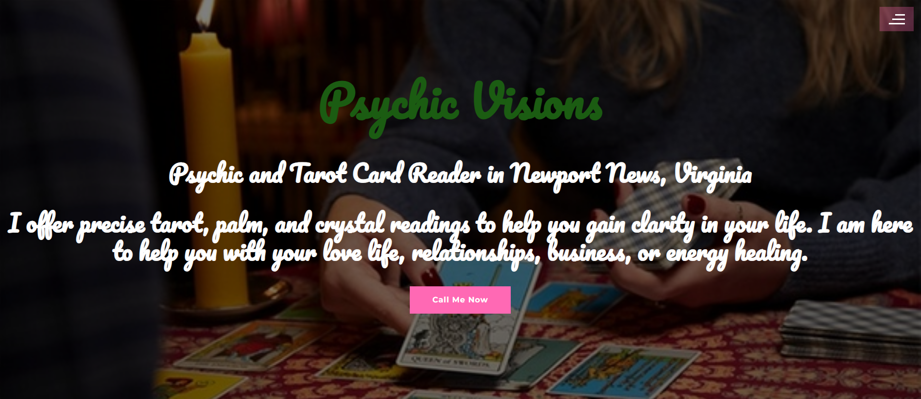 Forensic screenshot of psychicvisionsbygina.com showing the phishing page layout