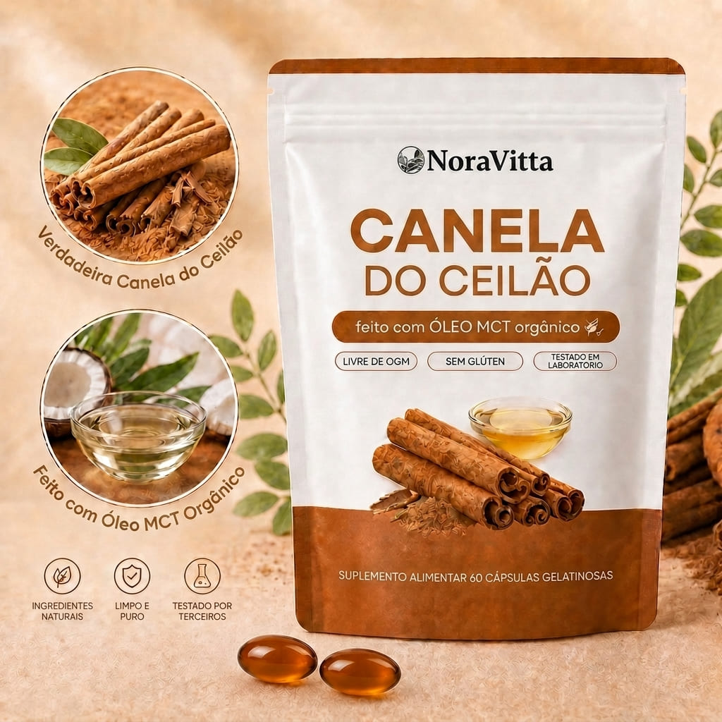 NoraVitta Canela do Ceil&atilde;o com &Oacute;leo MCT