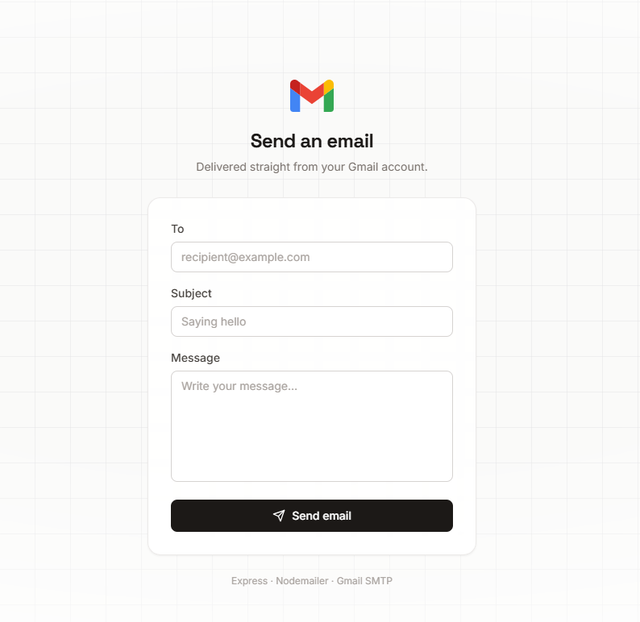 Send Emails with Node.js using Gmail SMTP & Nodemailer