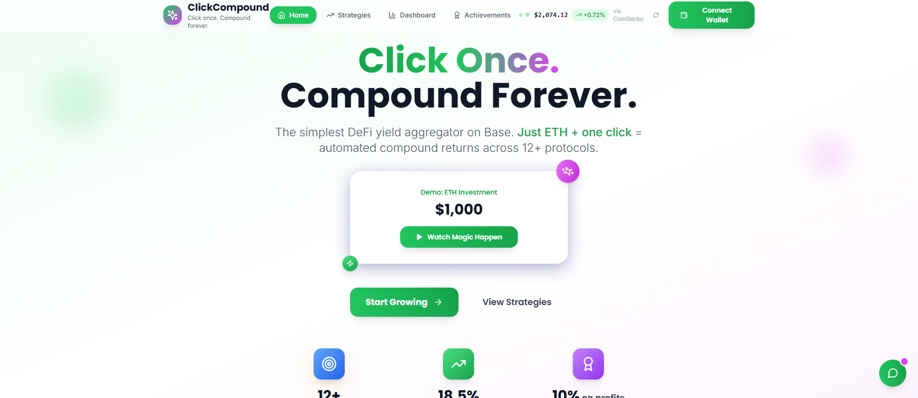 Forensic screenshot of clickcompound.com showing the phishing page layout