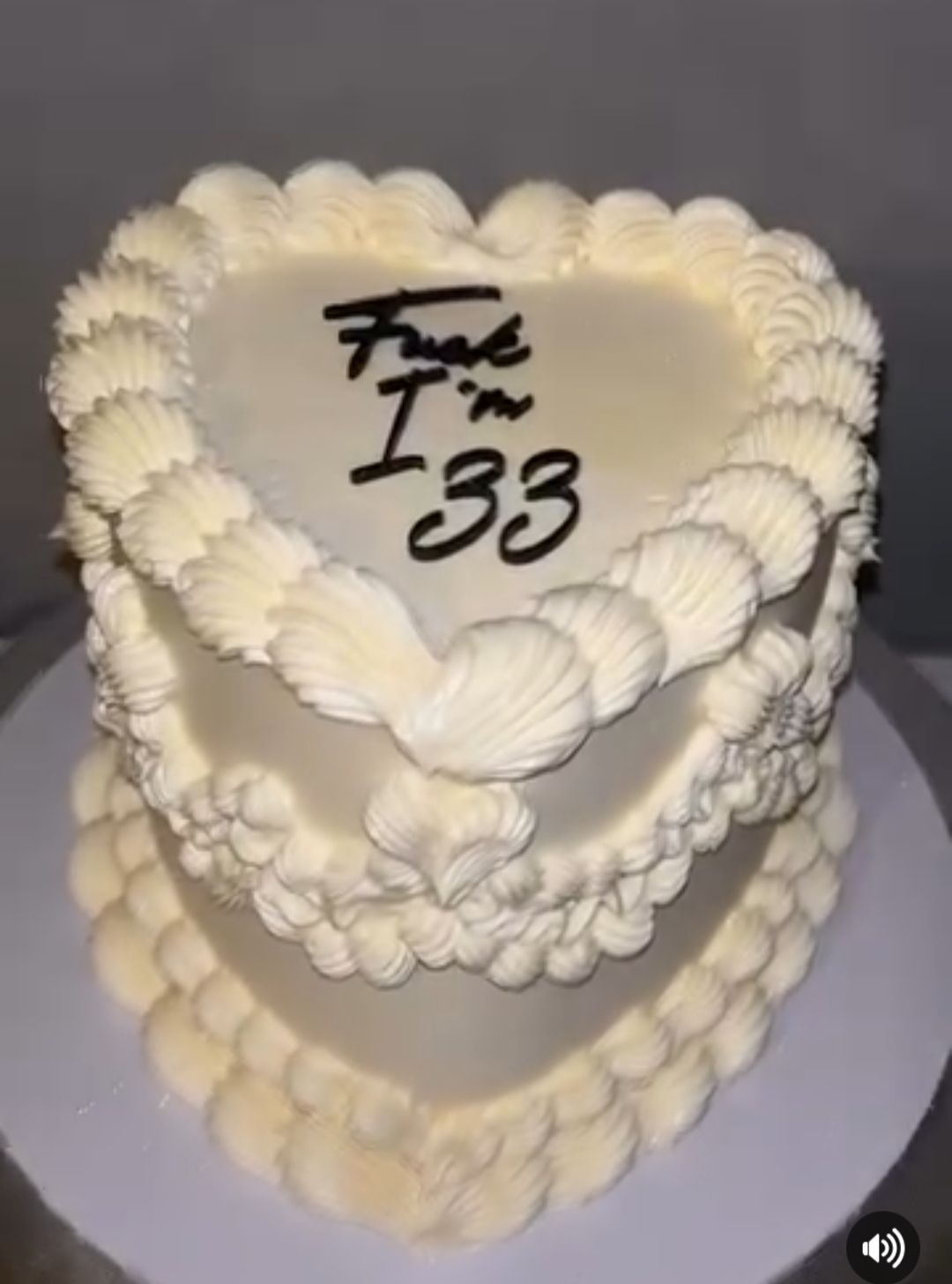 White Heart Birthday Cake