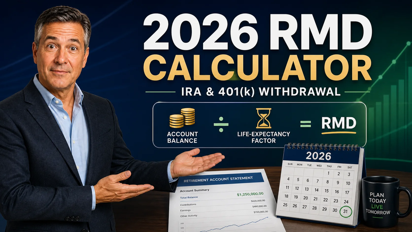 2026 RMD Calculator Daniel presents a 2026 required minimum distribution calculator for IRA and 401(k) withdrawals