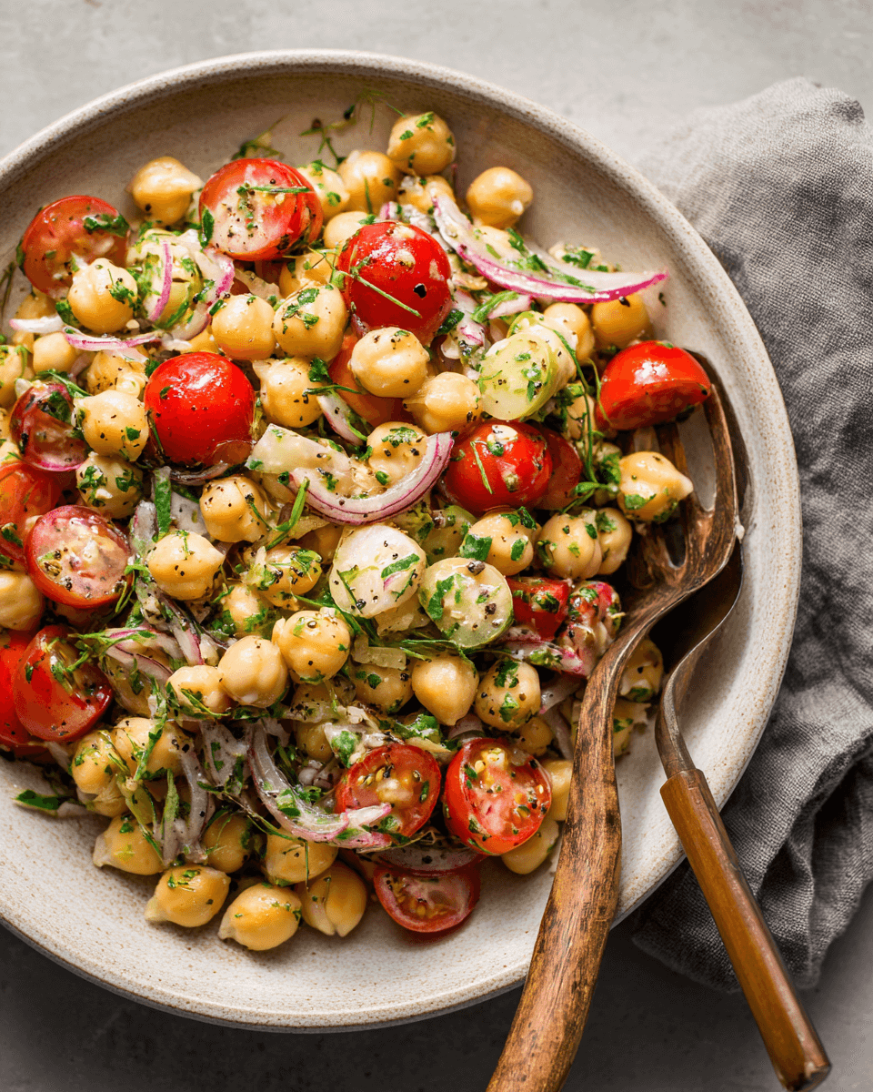 Chickpea Salad With Fresh Herbs And Scallions step photo